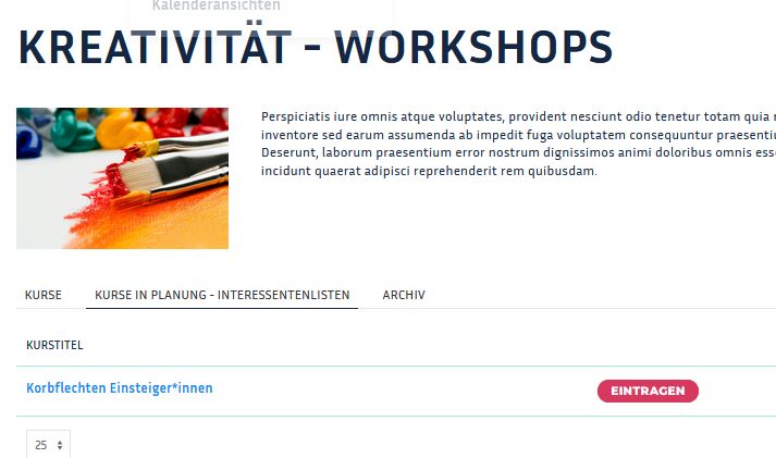 Interessentenliste Tab Frontend