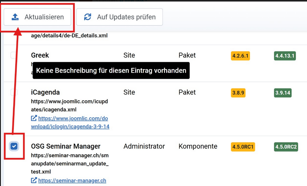 SMAN 450 Downloadschluessel aktualisieren