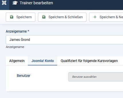 Benutzer mit Trainer verknuepfen