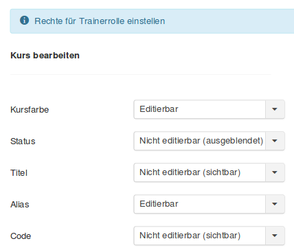 sman trainerrolle einstellungen