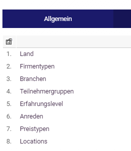 Einstellungen Referenzierte Tabellen