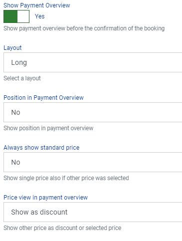 payment overview options