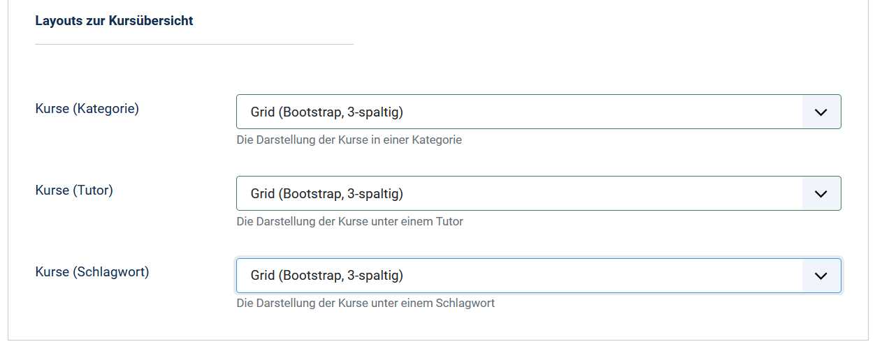 Layouts Kursuebersicht Grid